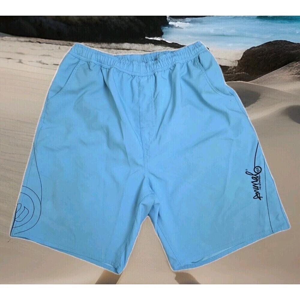 Animal Worldwide Freeride Board Shorts Blue Swim Mesh Lining Men's M/L SEE DESC